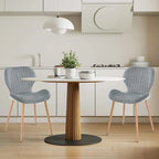 Chaises de salle à manger modernes rembourrées avec pieds en métal, lot de 2, marron