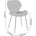 Chaises de salle à manger modernes rembourrées avec pieds en métal, lot de 2, marron