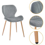 Chaises de salle à manger modernes rembourrées avec pieds en métal, lot de 2, marron