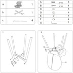 Chaises de salle à manger modernes rembourrées avec pieds en métal, lot de 2, marron