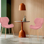 Chaises de salle à manger modernes rembourrées avec pieds en métal, lot de 2, marron