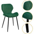 Chaises de salle à manger modernes rembourrées avec pieds en métal, lot de 2, marron