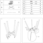 Chaises de salle à manger modernes rembourrées avec pieds en métal, lot de 2, marron