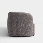 Canapé en Boucle Moderne à Accoudoirs Courbés avec Assise Style Rein et Pieds Ronds en Bois