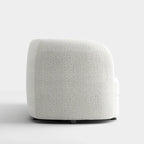 Canapé en Boucle Moderne à Accoudoirs Courbés avec Assise Style Rein et Pieds Ronds en Bois