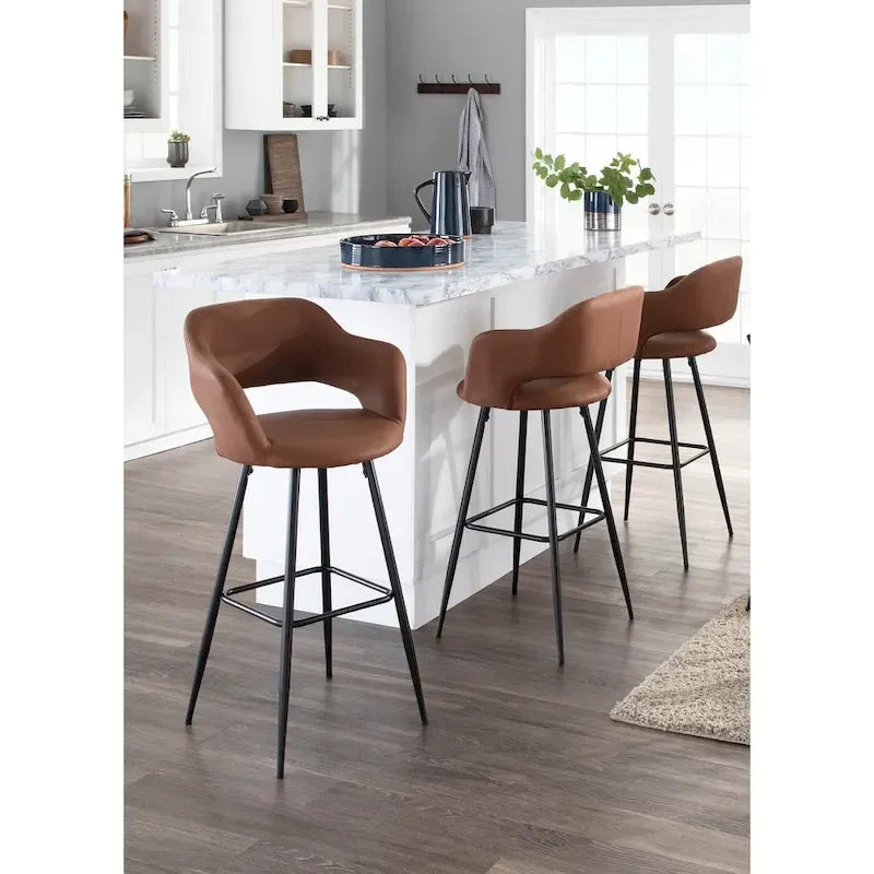 Tabourets de bar en similicuir (Lot de 2) - S.O.