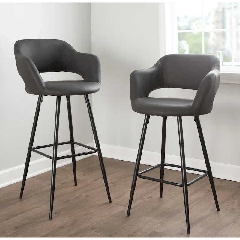 Tabourets de bar en similicuir (Lot de 2) - S.O.