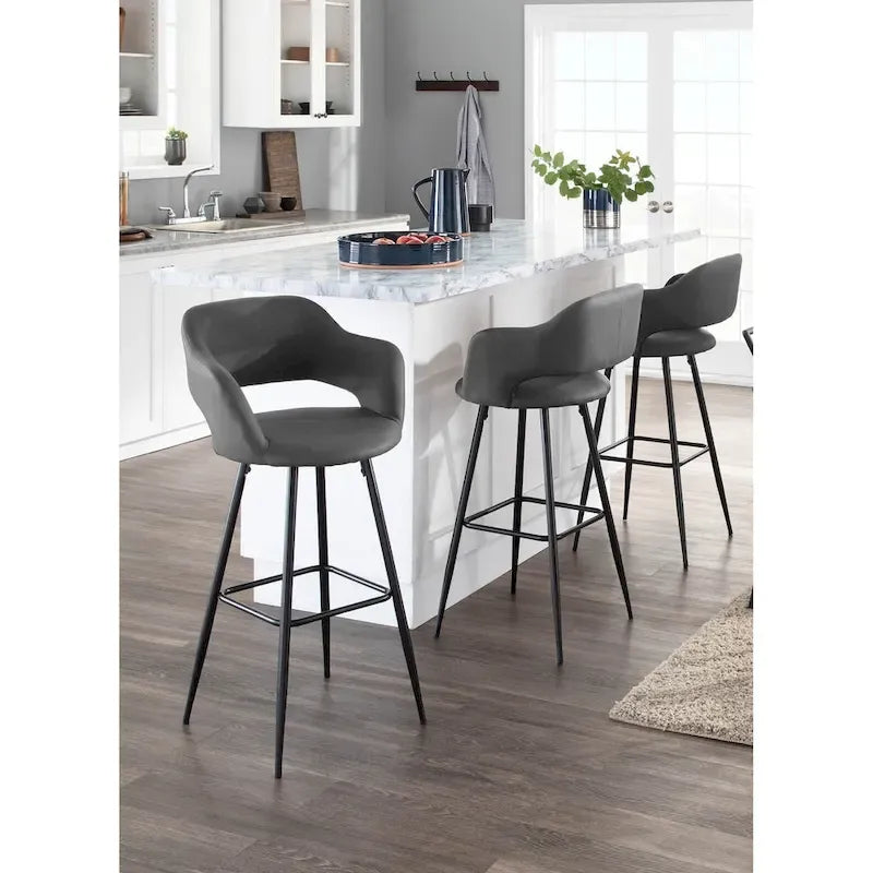 Tabourets de bar en similicuir (Lot de 2) - S.O.