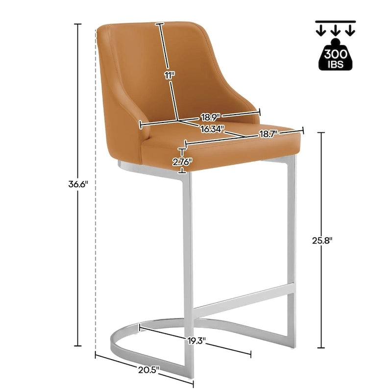 Tabouret de bar en velours/similicuir, lot de 3 tabourets de hauteur comptoir - 48 cm L x 52 cm P x 93 cm H