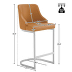 Tabouret de bar en velours/similicuir, lot de 3 tabourets de hauteur comptoir - 48 cm L x 52 cm P x 93 cm H