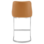 Tabouret de bar en velours/similicuir, lot de 3 tabourets de hauteur comptoir - 48 cm L x 52 cm P x 93 cm H