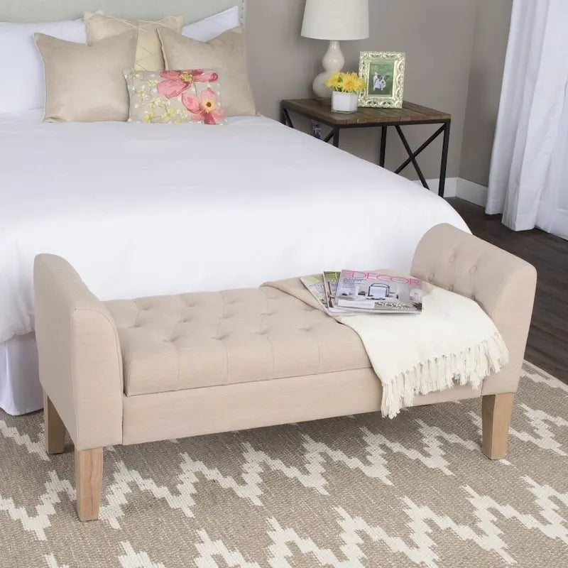 Banquette de rangement capitonnée Dune de sable