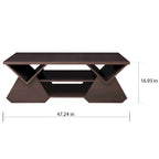 Table basse à café moderne Espresso 4 étagères de 47 pouces