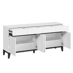 Buffet / Desserte combo commode console blanc/noir 4 portes 4 tiroirs