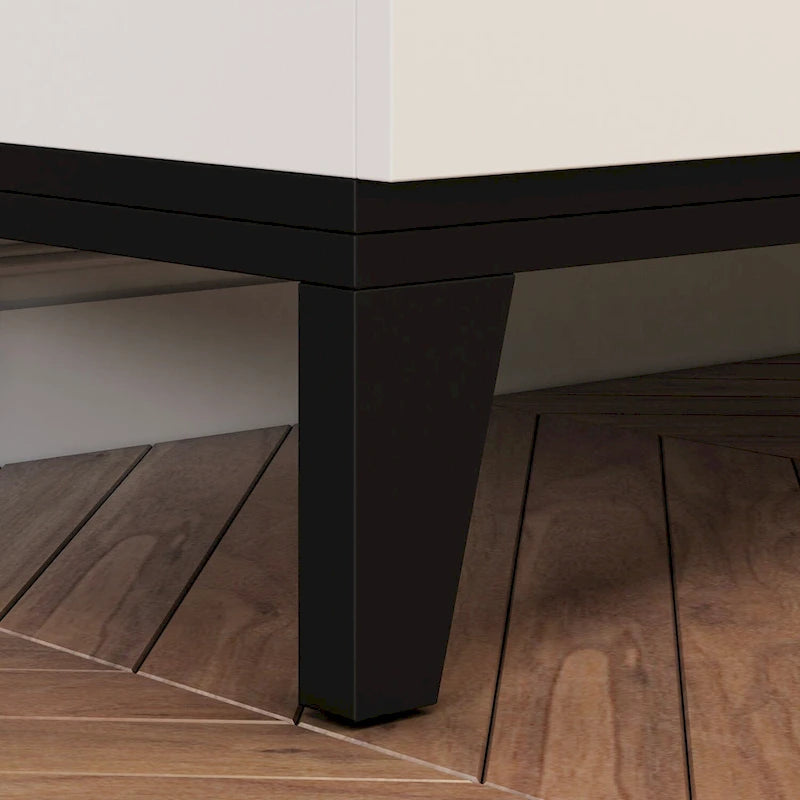 Buffet / Desserte combo commode console blanc/noir 4 portes 4 tiroirs