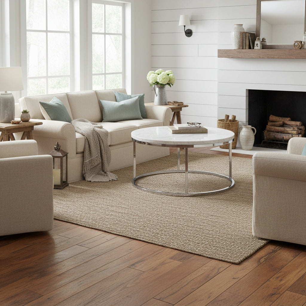 Table basse ronde plateau marbre blanc