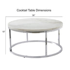 Table basse ronde plateau marbre blanc
