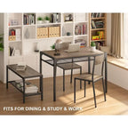 Table à manger de cuisine 4 pièces avec 2 chaises et un banc pour petit espace