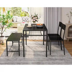 Table à manger de cuisine 4 pièces avec 2 chaises et un banc pour petit espace
