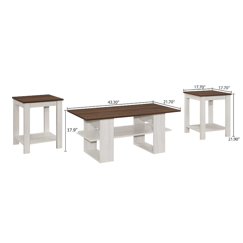 Ensemble de 3 tables basses