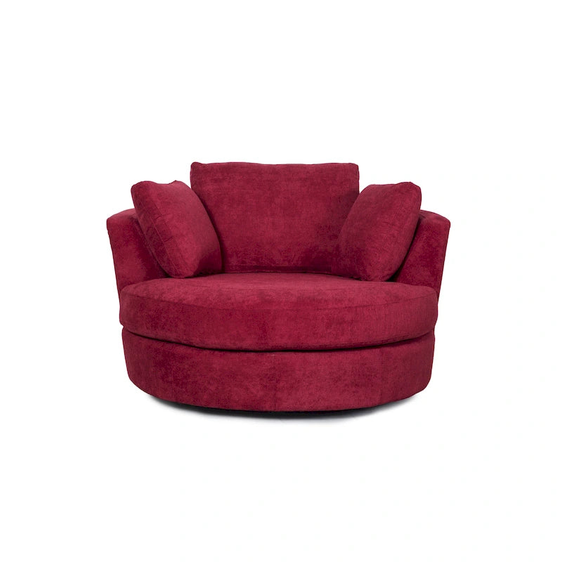 Fauteuil pivotant rond et élégant de 54 pouces, une place et demie