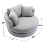 Fauteuil pivotant rond et élégant de 54 pouces, une place et demie