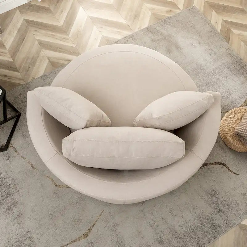 Fauteuil pivotant rond et élégant de 54 pouces, une place et demie