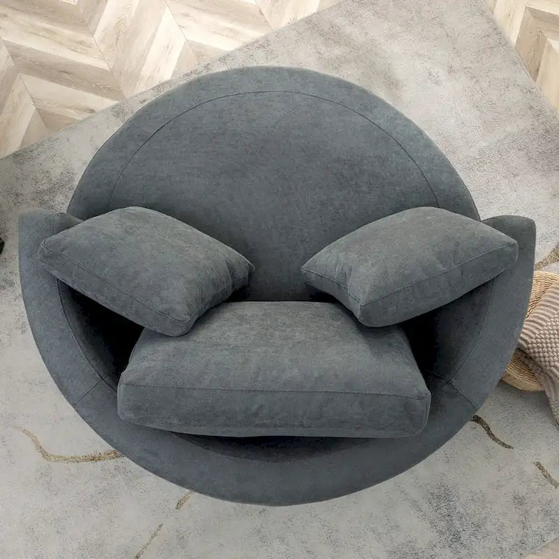Fauteuil pivotant rond et élégant de 54 pouces, une place et demie
