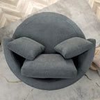 Fauteuil pivotant rond et élégant de 54 pouces, une place et demie