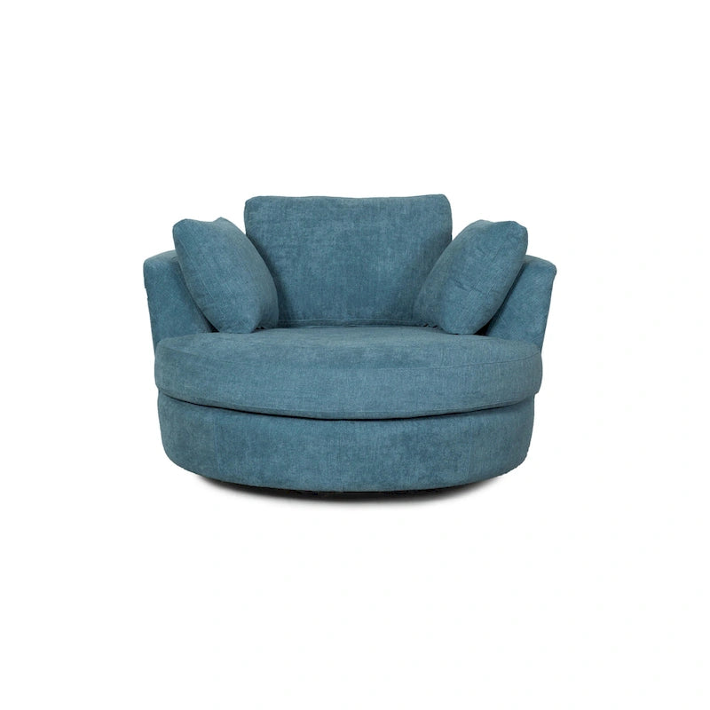 Fauteuil pivotant rond et élégant de 54 pouces, une place et demie