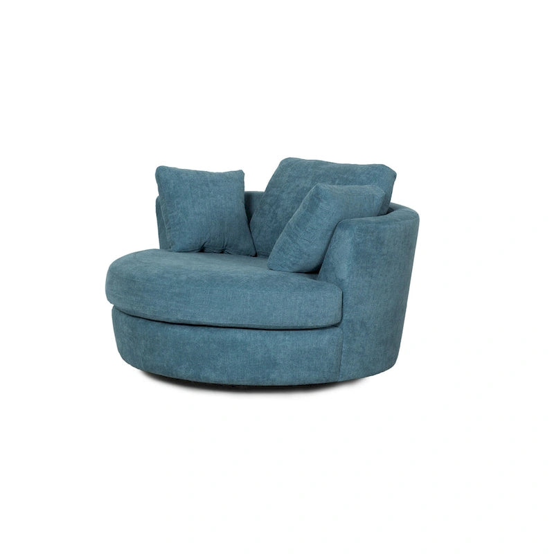 Fauteuil pivotant rond et élégant de 54 pouces, une place et demie