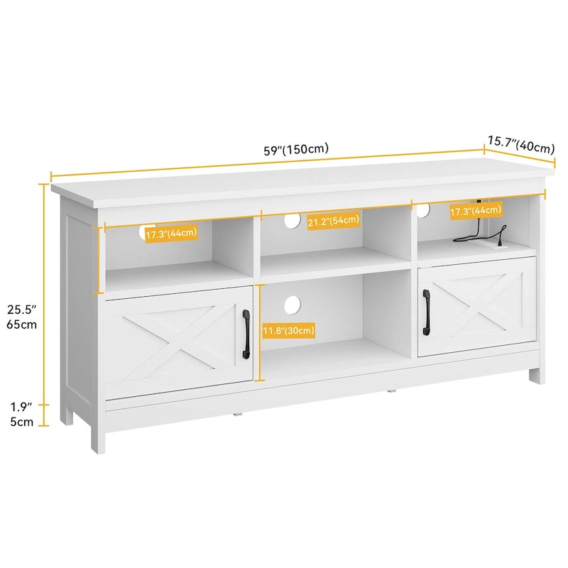 Meuble TV de style rustique pour téléviseur de 65/55 pouces