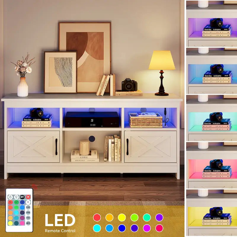 Meuble TV de style rustique pour téléviseur de 65/55 pouces