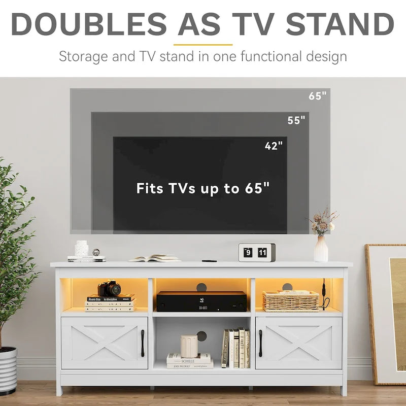 Meuble TV de style rustique pour téléviseur de 65/55 pouces