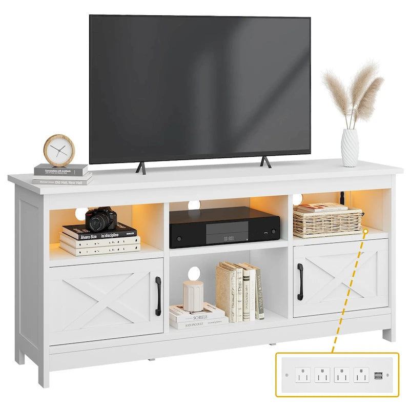 Meuble TV de style rustique pour téléviseur de 65/55 pouces