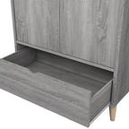 Armoire-penderie minimaliste moderne du milieu du siècle à 1 tiroir gris vieilli par