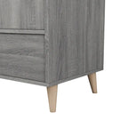Armoire-penderie minimaliste moderne du milieu du siècle à 1 tiroir gris vieilli par
