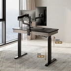 Bureau Debout Électrique Réglable en Hauteur avec 2 Tiroirs et Support Moniteur pour Bureau à Domicile