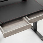 Bureau Debout Électrique Réglable en Hauteur avec 2 Tiroirs et Support Moniteur pour Bureau à Domicile