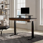Bureau Debout Électrique Réglable en Hauteur avec 2 Tiroirs et Support Moniteur pour Bureau à Domicile