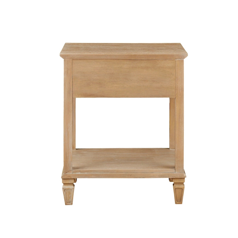 Table de chevet en bois clair naturel