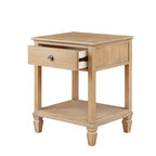 Table de chevet en bois clair naturel