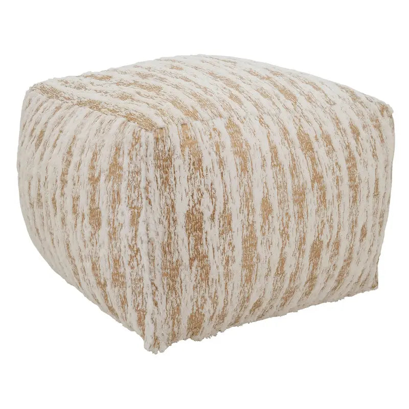 Pouf en fausse fourrure avec motif imprimé métallique