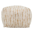 Pouf en fausse fourrure avec motif imprimé métallique