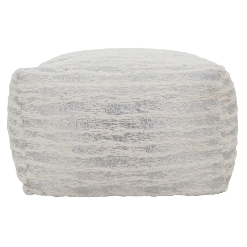 Pouf en fausse fourrure avec motif imprimé métallique