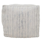Pouf en fausse fourrure avec motif imprimé métallique