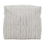 Pouf en fausse fourrure avec motif imprimé métallique