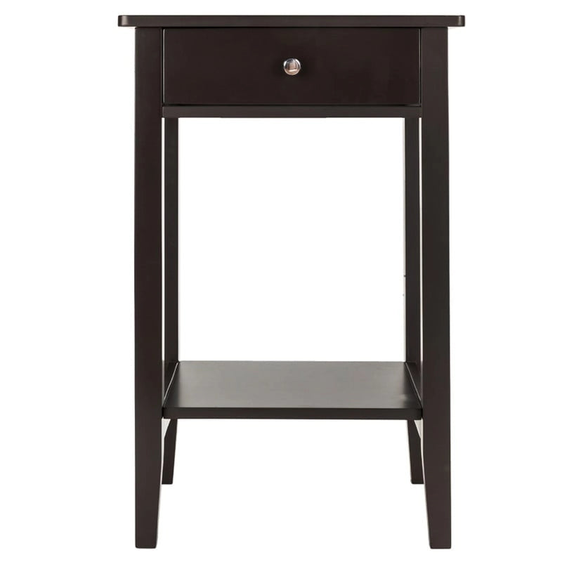 Table d'appoint à 2 niveaux et 1 tiroir marron