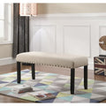 Banc de salle à manger en tissu avec clous décoratifs