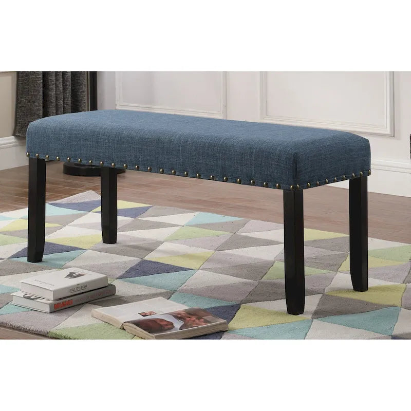 Banc de salle à manger en tissu avec clous décoratifs